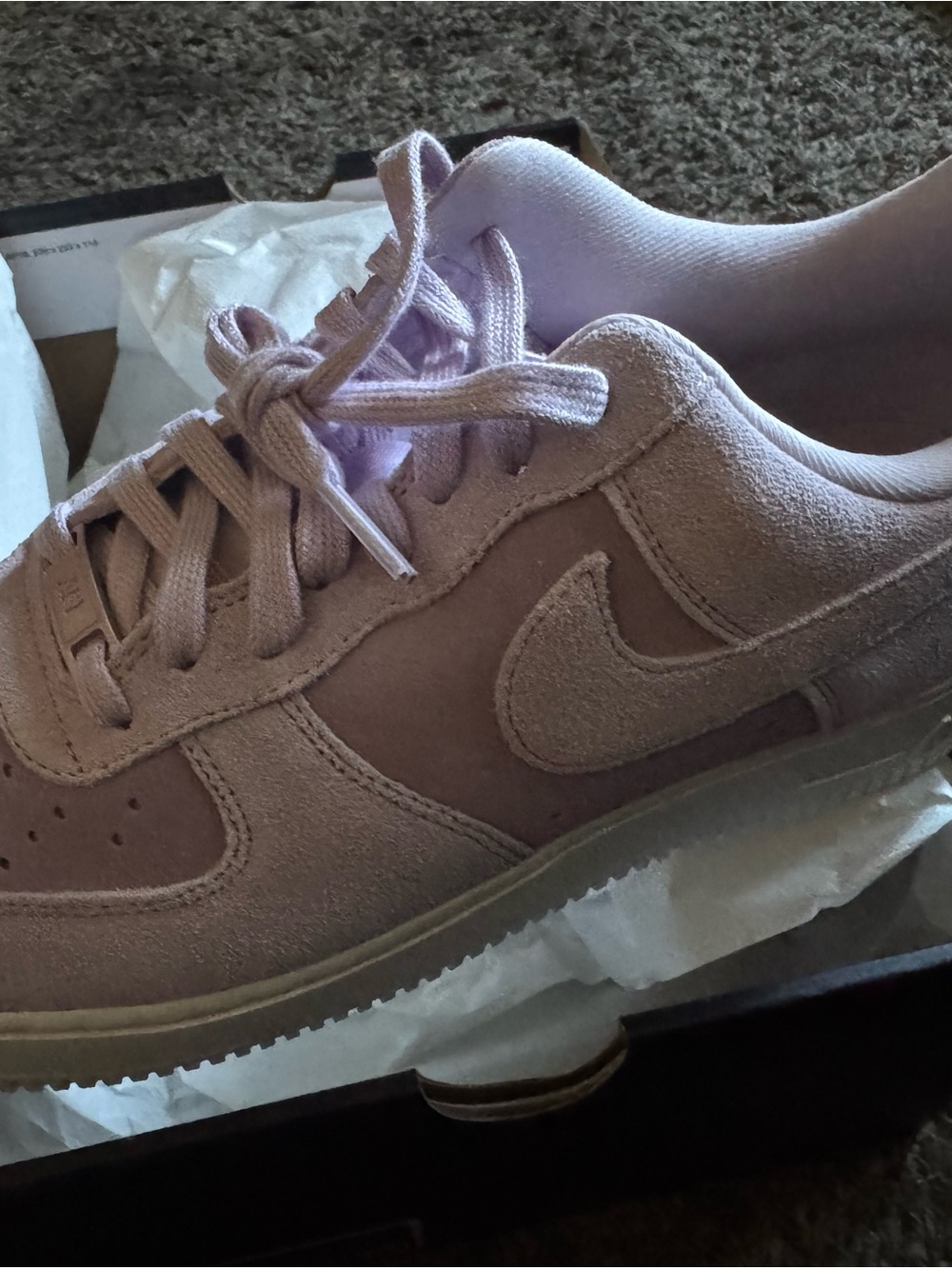 Nike Women’s Suede Air Force ‘01 in Light Lavender